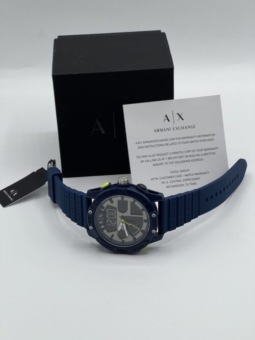 Armani Exchange Analogue-Digital Blue Silicone Watch