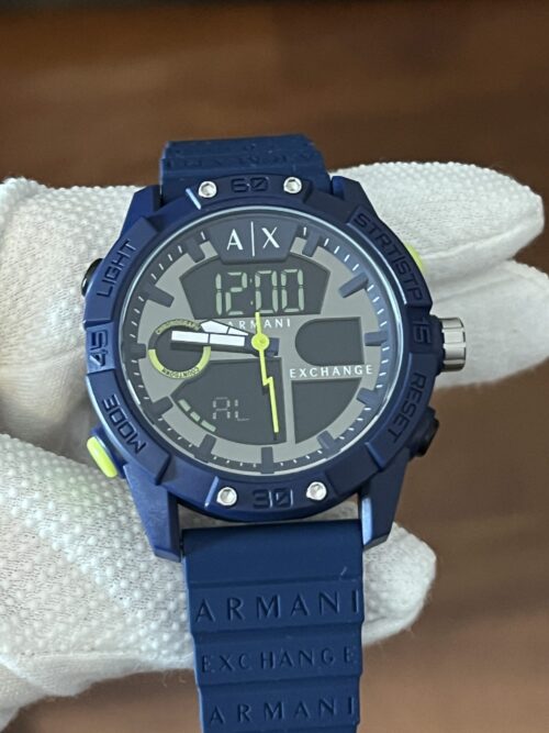 Armani Exchange Analogue-Digital Blue Silicone Watch