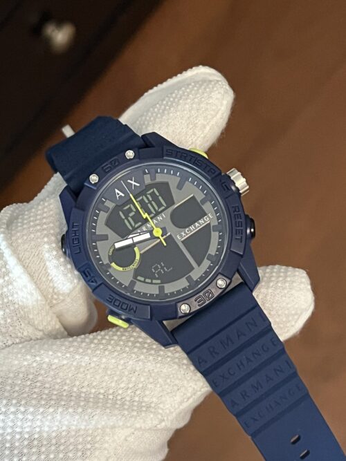 Armani Exchange Analogue-Digital Blue Silicone Watch