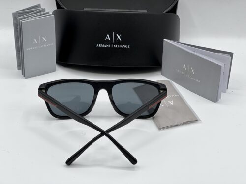 IMG_3639 ARMANI EXCHANGE Light grey mirror black Square Men's Sunglasses