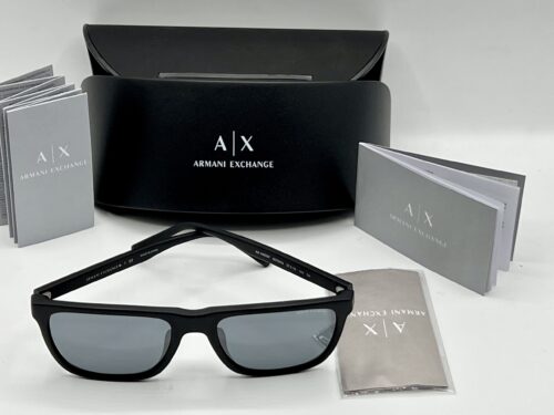 IMG_3644 ARMANI EXCHANGE Light grey mirror black Square Men's Sunglasses