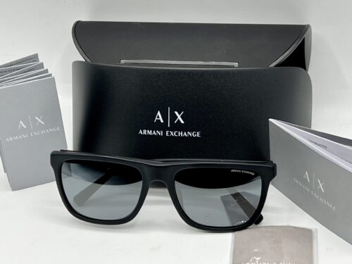IMG_3648 ARMANI EXCHANGE Light grey mirror black Square Men's Sunglasses