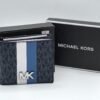 Michael Kors  Blue Mason Signature Logo Stripe Billfold Wallet