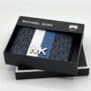 Michael Kors  Blue Mason Signature Logo Stripe Billfold Wallet