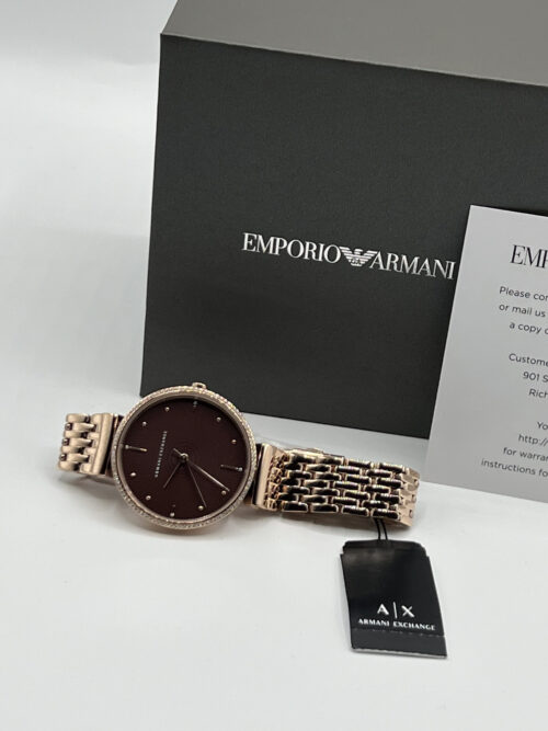 IMG_9032 Armani Exchange Rose Gold-Tone Stainless Steel Watch
