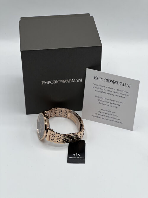 IMG_9053 Armani Exchange Rose Gold-Tone Stainless Steel Watch