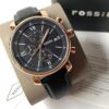 Fossil Chronograph Navy Leather Watch