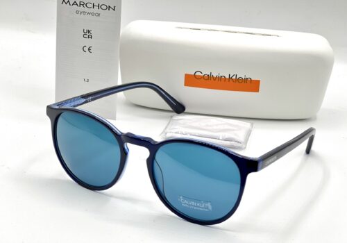 IMG_3568 CALVIN KLEIN Blue Oval Sunglasses