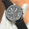 BOSS Black-Dial Chronograph Solar Watch with Black Leather Strap