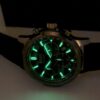 BOSS Black-Dial Chronograph Solar Watch with Black Leather Strap