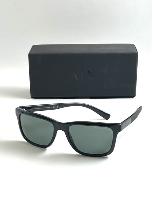 IMG_7423 Armani Exchange Grey Green Rectangular Men's Sunglasses