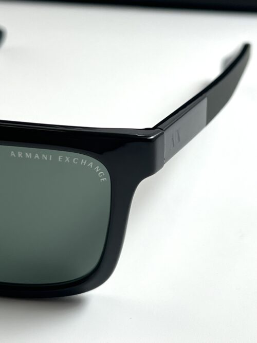 IMG_7452 Armani Exchange Grey Green Rectangular Men's Sunglasses