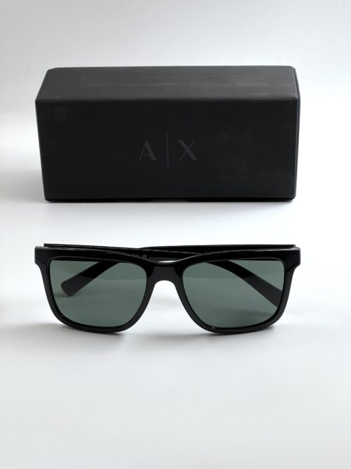 IMG_7464 Armani Exchange Grey Green Rectangular Men's Sunglasses