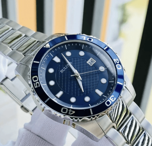 Bulova Sport Blue Dial Stainless Steel Men's Watch