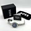 BOSS Blue-dial Chronograph Watch with Mesh Bracelet
