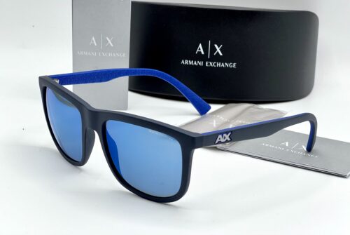 Armani Exchange Mirrored Blue Square Men's Sunglasses