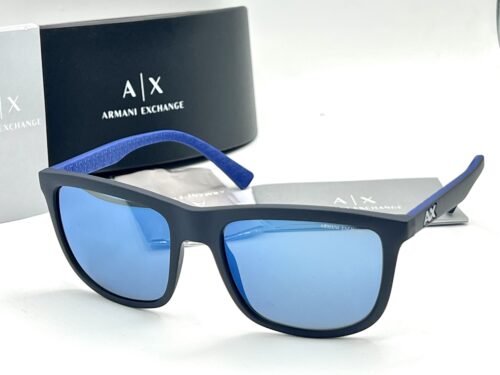 Armani Exchange Mirrored Blue Square Men's Sunglasses
