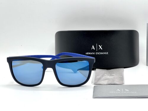 Armani Exchange Mirrored Blue Square Men's Sunglasses