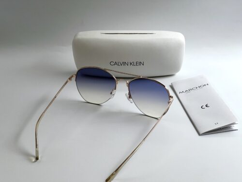 Calvin Klein  Unisex Blue Gradient Pilot  Sunglasses